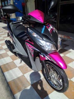 ใหม่ล่าสุด Honda Click 125i ปี 2556 สีชมพู ดำด้าน รุ่น Racing combi - brake รถสวยม๊ากมาก