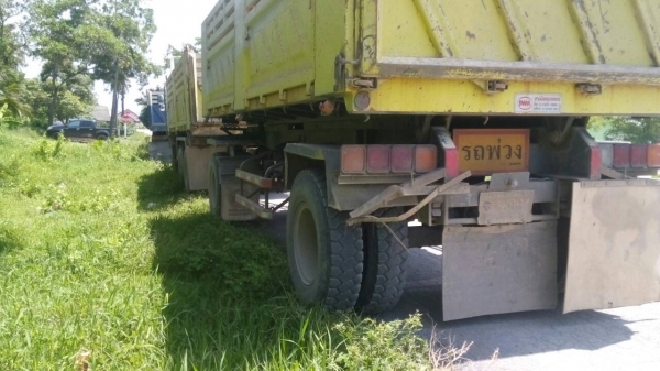 ขายรถบรรทุก 22 ล้อพ่วงแม่ลูกดัมพ์ HINO MEGA FM2P 380 แรงม้าปี 2554 ลูกพ่วงสามมิตร 3 เพลา ราคา 2400000
