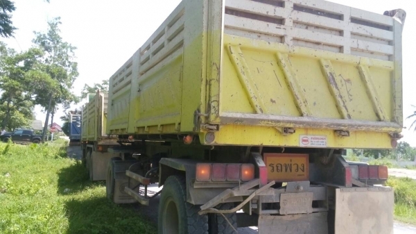 ขายรถบรรทุก 22 ล้อพ่วงแม่ลูกดัมพ์ HINO MEGA FM2P 380 แรงม้าปี 2554 ลูกพ่วงสามมิตร 3 เพลา ราคา 2400000