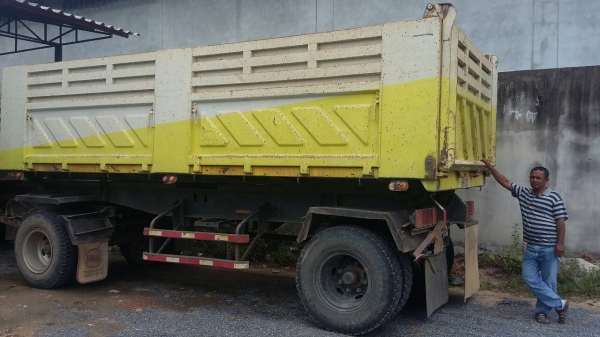 ขายรถบรรทุก 22 ล้อพ่วงแม่ลูกดัมพ์ HINO MEGA FM2P 380 แรงม้าปี 2554 ลูกพ่วงสามมิตร 3 เพลา ราคา 2400000