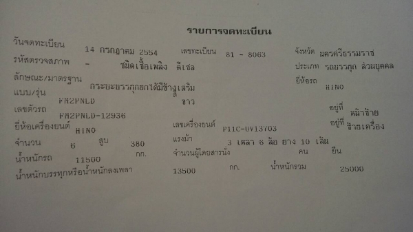 ขายรถบรรทุก 22 ล้อพ่วงแม่ลูกดัมพ์ HINO MEGA FM2P 380 แรงม้าปี 2554 ลูกพ่วงสามมิตร 3 เพลา ราคา 2400000