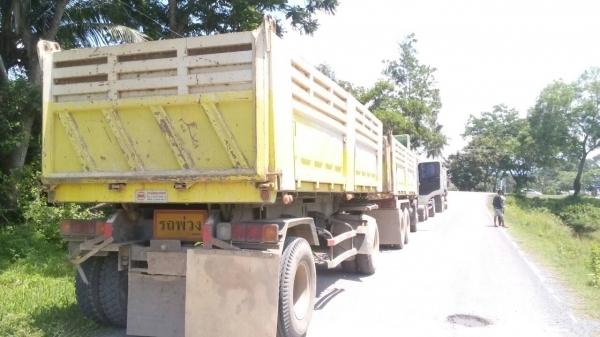 ขายรถบรรทุก 22 ล้อพ่วงแม่ลูกดัมพ์ HINO MEGA FM2P 380 แรงม้าปี 2554 ลูกพ่วงสามมิตร 3 เพลา ราคา 2400000