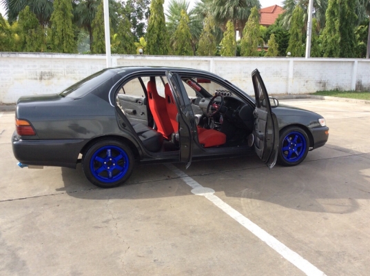 ขายรถ โตโยต้า โคโรล่า EE100 ปี92 เครื่อง 1.3 เกียร์ธรรมดา แก๊สLPG เพาเวอร์ ภายในสวยแต่งเยอะ เบาะเรคาโร่แดง พวงมาลัยก้านยก เกจ์วัด5ตัว แอร์หนาว ตัวถังเดิม แม็กvolk te37 ของใหม่ขอบ15" ท่อJ's รถขับดีมาก พร้อมใช้ครับ