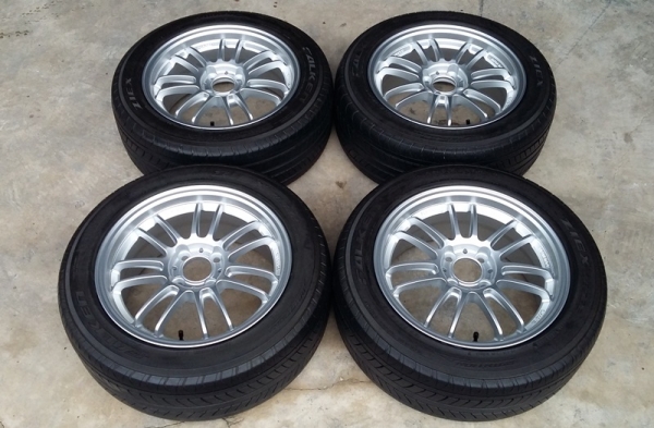 ล้อ,RE30"Silver"15 4รู100ของใหม่+ยาง\%195-55-15 ชุดละ13,500