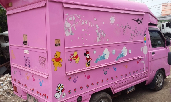 ขายกระป้อดัดแปลงเป็นรถขายของแล้ว