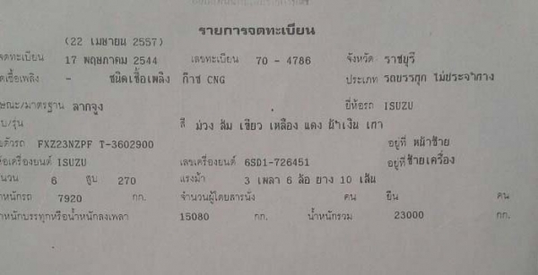 Isuzu Deca FXZ23NZPF/ CNG 10 ถัง เครื่องฟิตใหม่/ ยางเพิ่งเปลี่ยน