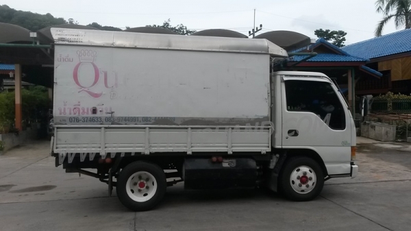 รถบรรทุก 6 ล้อไม่ติดเวลา ใช้เชื้อเพลิงแก๊ส LPG ยี่ห้อ ISUZU ตู้บรรทุก ELF