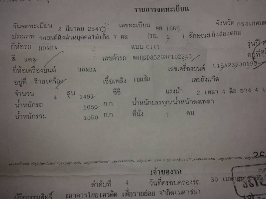 ขายดาวน์ รถเก๋ง HONDA ปี 2004/2547 สภาพสวยพร้อมใช้ แอร์เย็นฉ่ำ