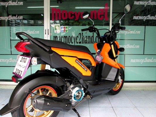 ZOOMER สีส้ม ล้อแมกซ์ทอง กำลังนิยม รถเดือน กุมภาพันธ์ ปี 57 ไมล์ 8 พันโล ฟรีโอน แถม 4 รายการ 35900