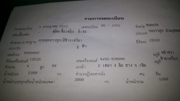 รถบรรทุกหกล้อช่วงสันเครื่อง90Hpดีมากคัชซีสวยสภาพใช้งานได้ดีส่งฟรีครับ