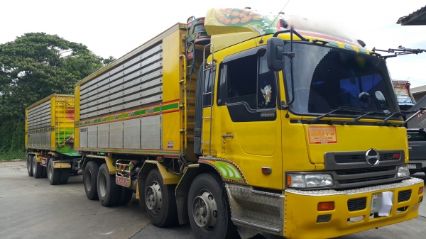 ขายรถพ่วง 24 ล้อ แม่-ลูก กระบะเนียมคอกเกษตรดั้ม อู่.ST HINO PROFIA เครื่อง.K13C-355 คอมมอน์ลเร็ว เกียร์ 7 เกียร์์ เดินหน้า  รถสวยราคาย้อม.1700000 ต่อรอง สนใจรีบจองด่วน