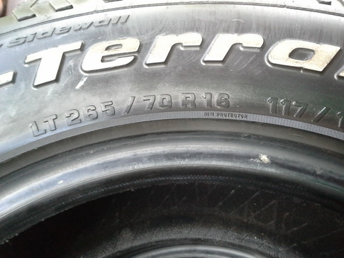 BF All USA. 265/70/16 ปี09 สภาพดี 1ชุด