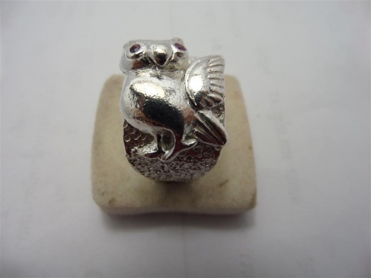 แหวนเงิน 925 นกเค้าแมว