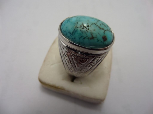 แหวนเงิน 925 พลอยเทอคอยท์แท้