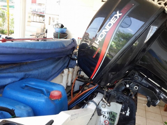 ขายเรืออลู Kimple400. เครื่อง Hondex. 40 hp. มีทริม cmc. มีทะเบียน