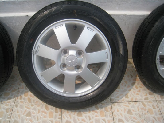 ขายล้อแม็กเดิม Mitsubishi mirage 14"x4.5" 4รู 100 et46 +ยางปี12 (081-3747940)