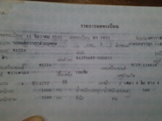 ขาย กระบะ MAZDA FAMILIA แฟมิเลีย 1.3 ปี33/90 เครื่องเบซิน แปลงCdi เรียบร้อย หมดปัญหา แรง ประหยัด เกียร์เดิม 5สปีด ช่วงล่างสวย  คัสซีดีไม่ผุ หน้า-หลังเดิม สีบาง สวย ไม่แตกไม่ลอก ยางดี กระบะไม่ผุ คอกเหล็ก ภายในสวย คอนโซลครบ พร้อมใช้ พร้อมลุยงาน ราคาต่อรองได