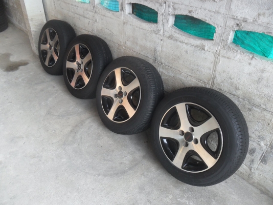 ล้อแม็ก 15นิ้ว 4รู100 + ยาง ล้อแม็ก 15นิ้ว 4รู100 + ยาง