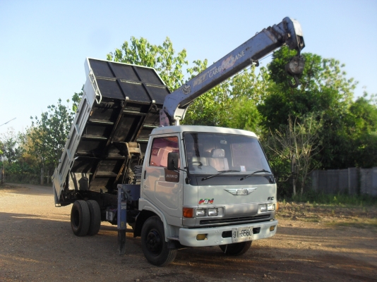 HINO FC2W 120 แรง ดั๊ม ไฟฟ้าครบ ติดเครน TADANO 3.6 ตัน