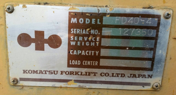 รถโฟล์คลิฟท์ KOMATSU  FD40-4 (4ตัน)