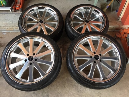 ล้อมือสอง Rojam ขอบเลส ขอบ20 5/114 พร้อมยางFalken 452  245/35/20 ปี14