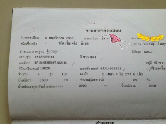 หกลอ อีซูซุ NMR130 ปี53 ช่วงยาว 4.30ม สภาพสวยบางสีเดิมไม่มีชน ทะเบียนพร้อมโอน ราคา 625,000บ พร้อมรับรถได้เลย
