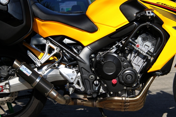 Honda cb650f 2014 แต่ง touring สีเหลือง Bubble B