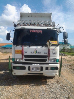 ขายรถบรรทุก 22 ล้อพ่วงแม่ลูกดัมพ์ MITSUBISHI 380 แรงม้าปี 2555 ลูกพ่วง 3 เพลา ราคา 2450000