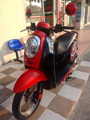 Honda Scoopy i โฉมใหม่ล่าสุด สีดำ แดง ลาย ACTIVE BOY รถสวยมาก เล่มทะเบียนพร้อม