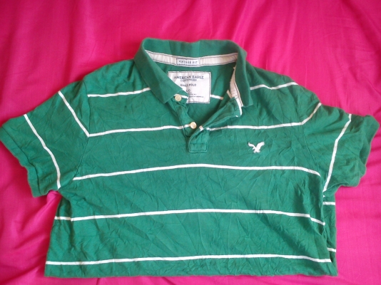 เสื้อโปโล ยี่ห้อ American Eagle สีเขียว ไซส์ L