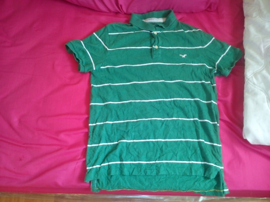 เสื้อโปโล ยี่ห้อ American Eagle สีเขียว ไซส์ L