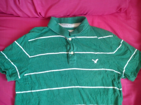 เสื้อโปโล ยี่ห้อ American Eagle สีเขียว ไซส์ L