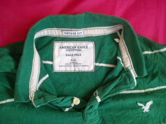 เสื้อโปโล ยี่ห้อ American Eagle สีเขียว ไซส์ L