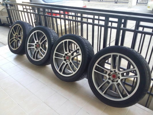 ขายแม็กสวย ซามูไร Lenso พร้อมยาง 215-45-R17 สภาพสวย ไม่คด ไม่ดุ้ง ทั้งชุดราคา7900บาท