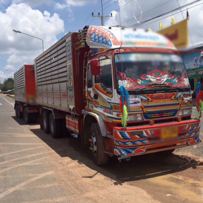 ขายรถพ่วงดัมพ์ Isuzu เครื่อง 320 แรง ปี 50 กระบะดัมพ์สหกิจแม่ลูก ลูก 3 เพลา ยาว 6.80 เมตร