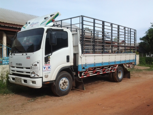 ISUZU NPR หัวตึก 150แรง ปี54 ยาว 5เมตร สีเดิมบางนางบวช พร้อมคอกอย่างงาม ภาษี59