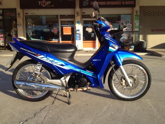 ฮอนด้า เวฟ 125i สีน้ำเงิน-ดำไฟเลี้ยวข้าง สตาร์ทมือปี 54 สภาพสวย เดิม ๆ