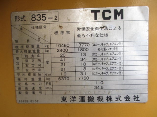 ขายรถตัก TCM 835-2 ขายรถตัก TCM 835-2
