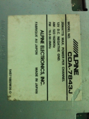 Alpine CDA-7843J CD ปรีเอ้า ปรีอิน 2ชุด Made in Japan มือ2 ญี่ปุ่น Alpine CDA-7843J CD ปรีเอ้า ปรีอิน 2ชุด Made in Japan มือ2 ญี่ปุ่น