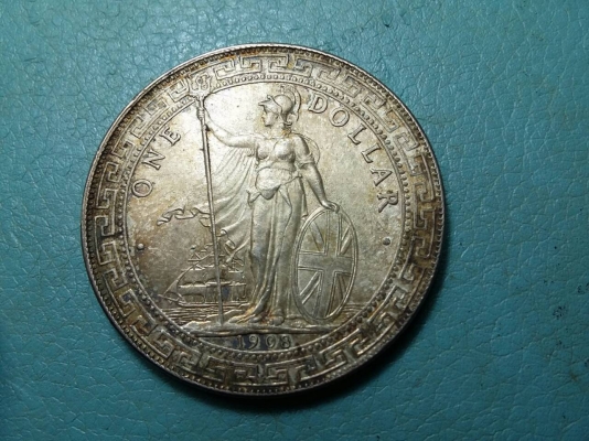 เหรียญเนื้อเงิน one dollar 1908