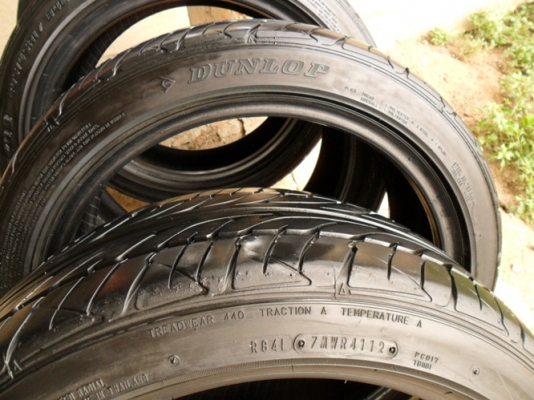 ยางซิ่งขอบ17 ดันล็อป 205-45-R17ลงพื้นปี13 (4เส้น3,200บ)