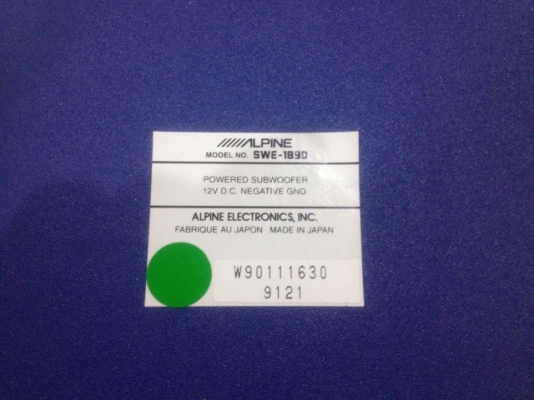 ตู้ซับ ALPINE SWE 1890 แอมในตัว 300W ของเก่าญี่ปุ่นสภาพสวย