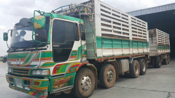 ขายรถพ่วง 24 ล้อ แม่-ลูก กระบะเหล็กคอกเกษตรดั้ม HINO PROFIA P11C-325 แรง 7 เกียร์ ช่วงล้าง ZM-10 น๊อด ราคาแค่่.1600000 ต่อรอง สนใจรีบโทรด่วน