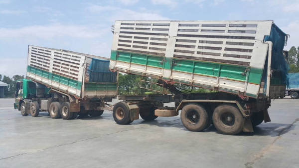 ขายรถพ่วง 24 ล้อ แม่-ลูก กระบะเหล็กคอกเกษตรดั้ม HINO PROFIA P11C-325 แรง 7 เกียร์ ช่วงล้าง ZM-10 น๊อด ราคาแค่่.1600000 ต่อรอง สนใจรีบโทรด่วน