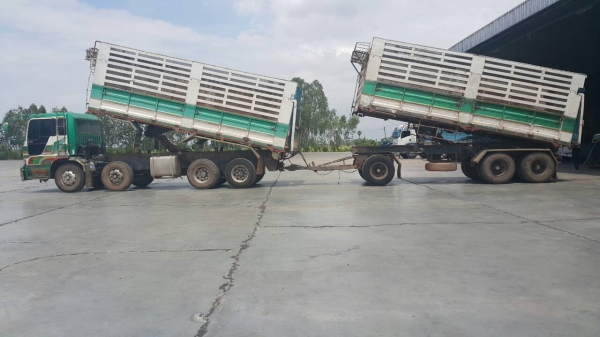 ขายรถพ่วง 24 ล้อ แม่-ลูก กระบะเหล็กคอกเกษตรดั้ม HINO PROFIA P11C-325 แรง 7 เกียร์ ช่วงล้าง ZM-10 น๊อด ราคาแค่่.1600000 ต่อรอง สนใจรีบโทรด่วน