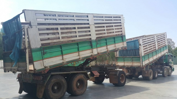 ขายรถพ่วง 24 ล้อ แม่-ลูก กระบะเหล็กคอกเกษตรดั้ม HINO PROFIA P11C-325 แรง 7 เกียร์ ช่วงล้าง ZM-10 น๊อด ราคาแค่่.1600000 ต่อรอง สนใจรีบโทรด่วน