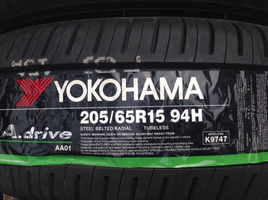 ยางใหม่ Yokohama A.drive 205 65 15 ปี15 เส้นล่ะ 2,000 ราคาพิเศษสุดๆ ยางใหม่ Yokohama A.drive 205 65 15 ปี15 เส้นล่ะ 2,000 ราคาพิเศษสุดๆ