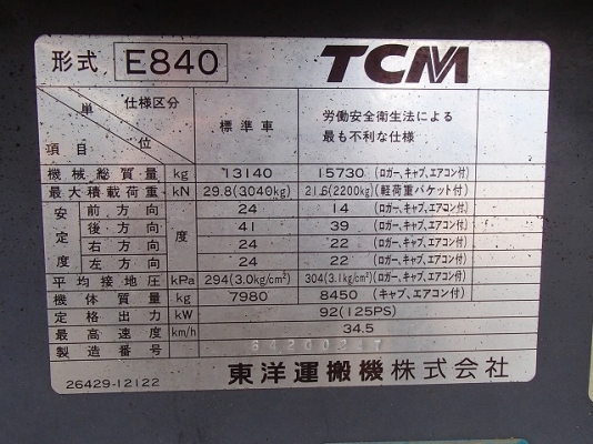 ขายรถตัก TCM E840