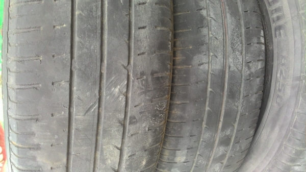 ขายกะทะล้อมือสอง กะทะล้อรถเก๋ง ขอบ14 พร้อมฝาครอบและยางบริดสโตน 175-70-R14