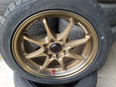 ขายล้อCE28 ขอบ15 4รู100-114 กว้าง7ยางใหม่195/50/15  4 ล้อ